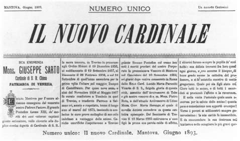 Numero unico: Il nuovo Cardinale, Mantova, Giugno 1893